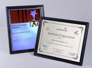 SPEEDY ACTIVE FREIGHT (Pakistan) awarded and appreciated by world class airlines