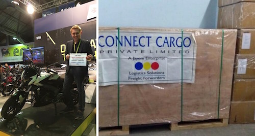 CONNECT CARGO (India) air freights a motorbike to Russia for an exhibition