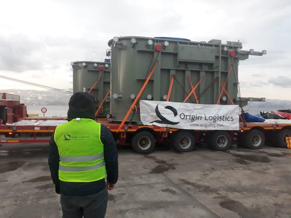 ORIGIN LOGISTICS (Turkey) moves 2x65 Ton Electric Power Transformers