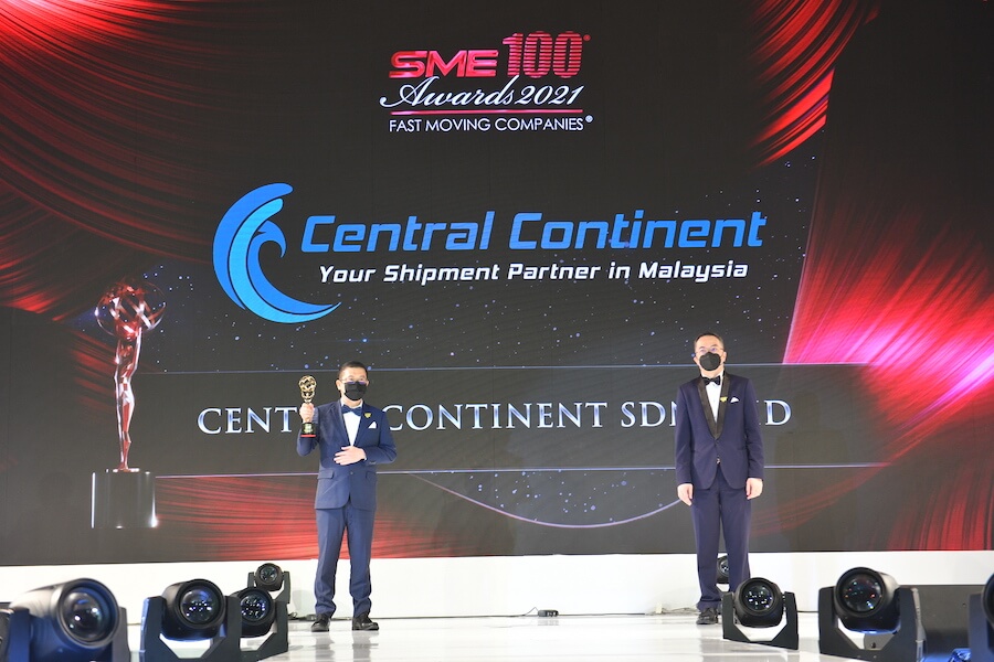 CENTRAL CONTINENT (Malaysia) awarded for Malaysia SME 100 Fast Moving Companies